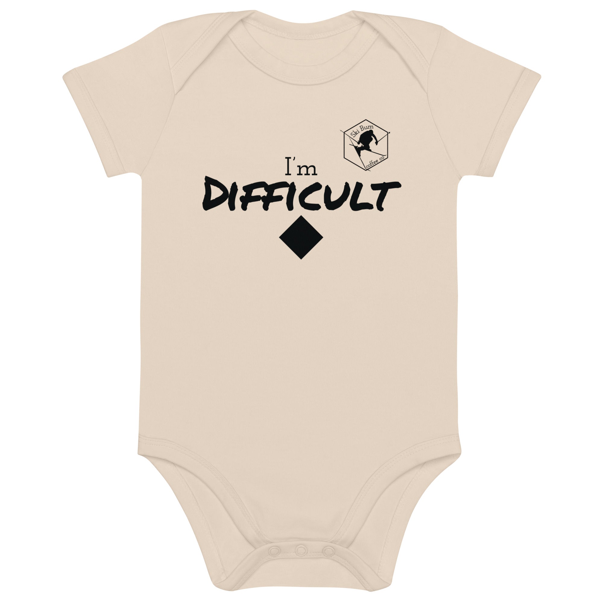 Organic cotton baby bodysuit (I'm Difficult)