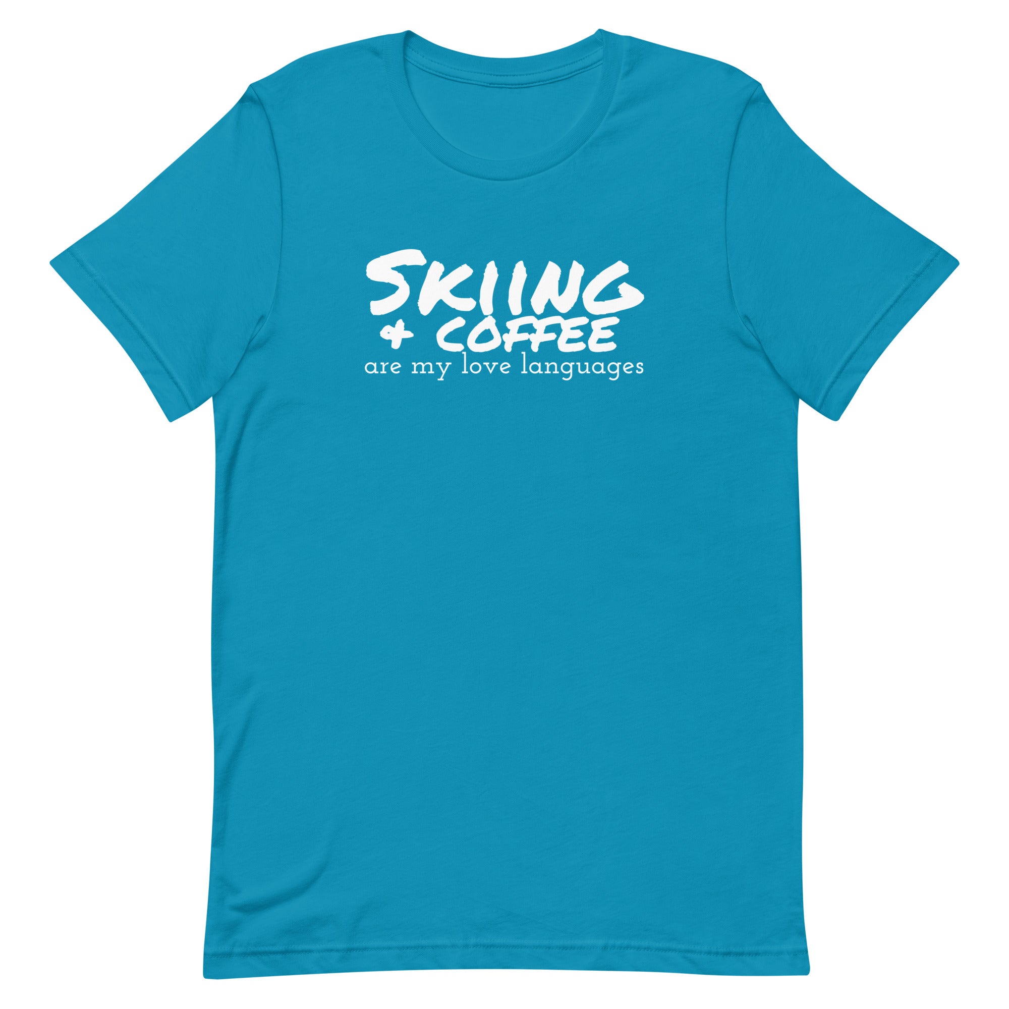 Unisex t-shirt (Skiing & Coffee: Love Languages)
