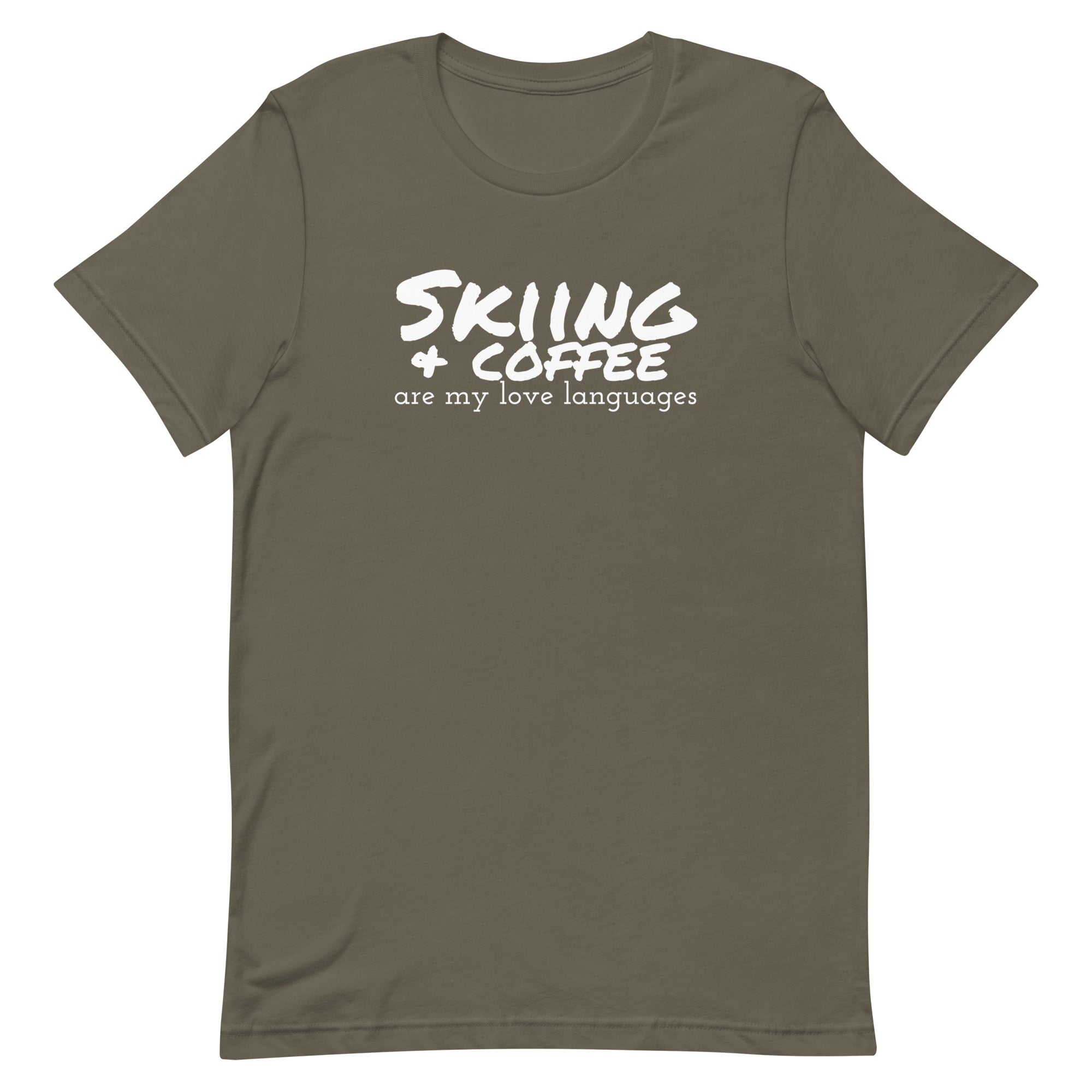 Unisex t-shirt (Skiing & Coffee: Love Languages)
