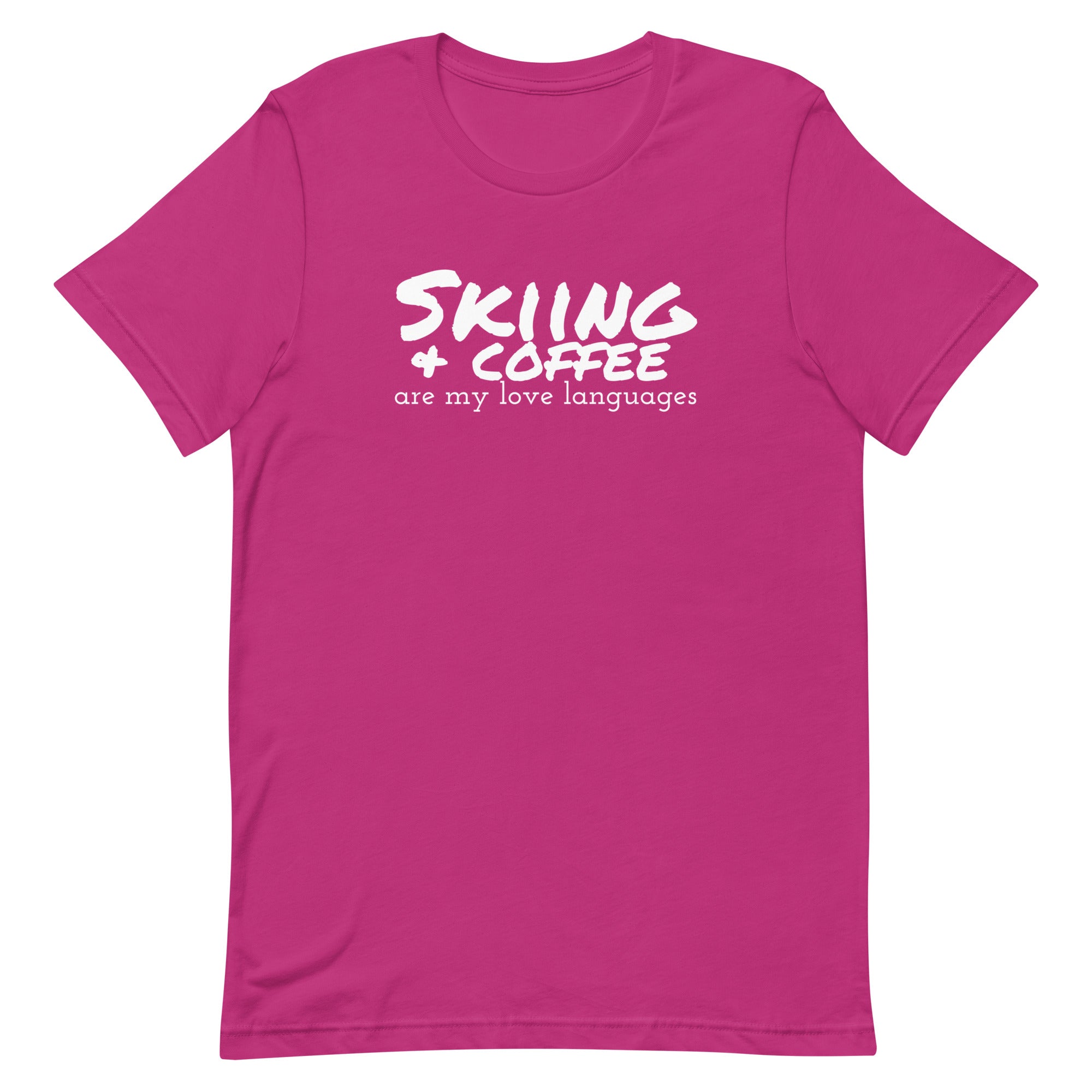 Unisex t-shirt (Skiing & Coffee: Love Languages)