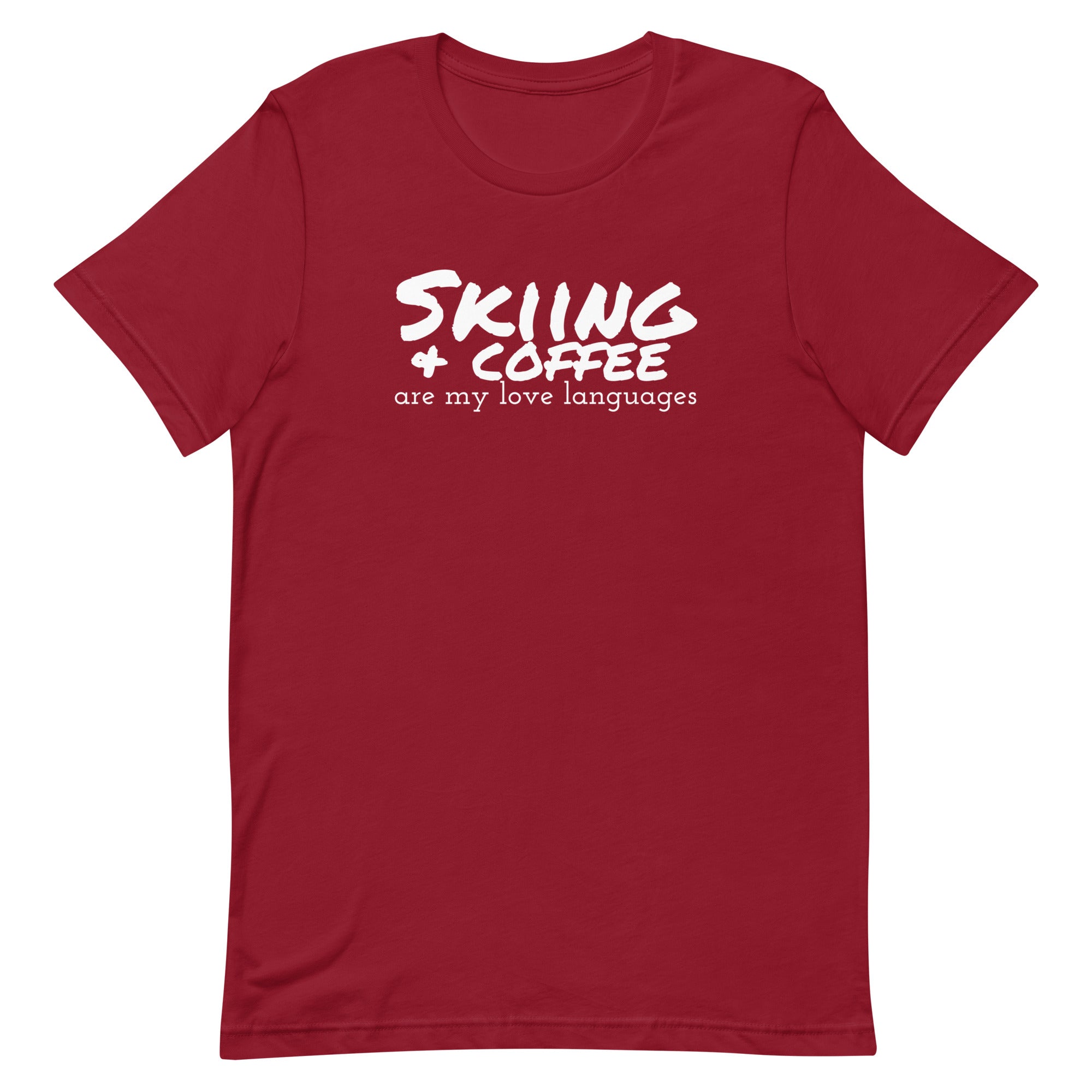 Unisex t-shirt (Skiing & Coffee: Love Languages)