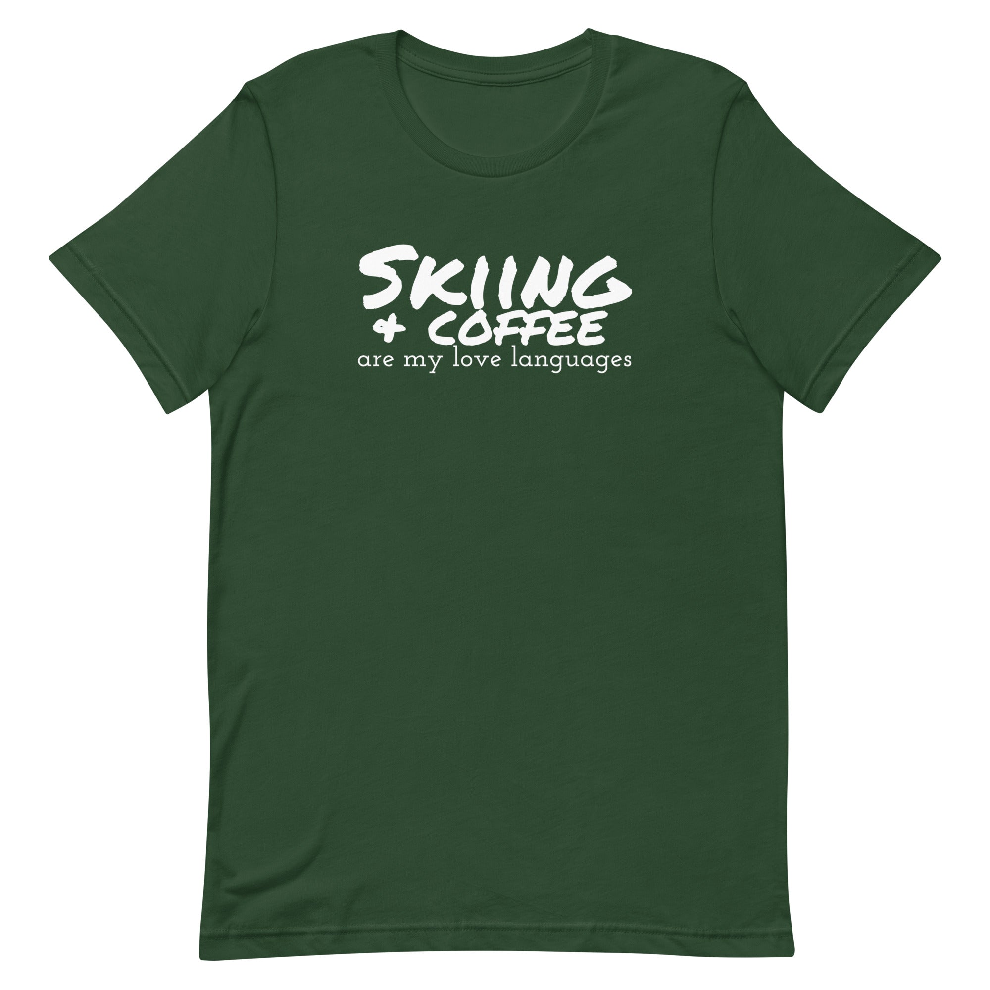 Unisex t-shirt (Skiing & Coffee: Love Languages)
