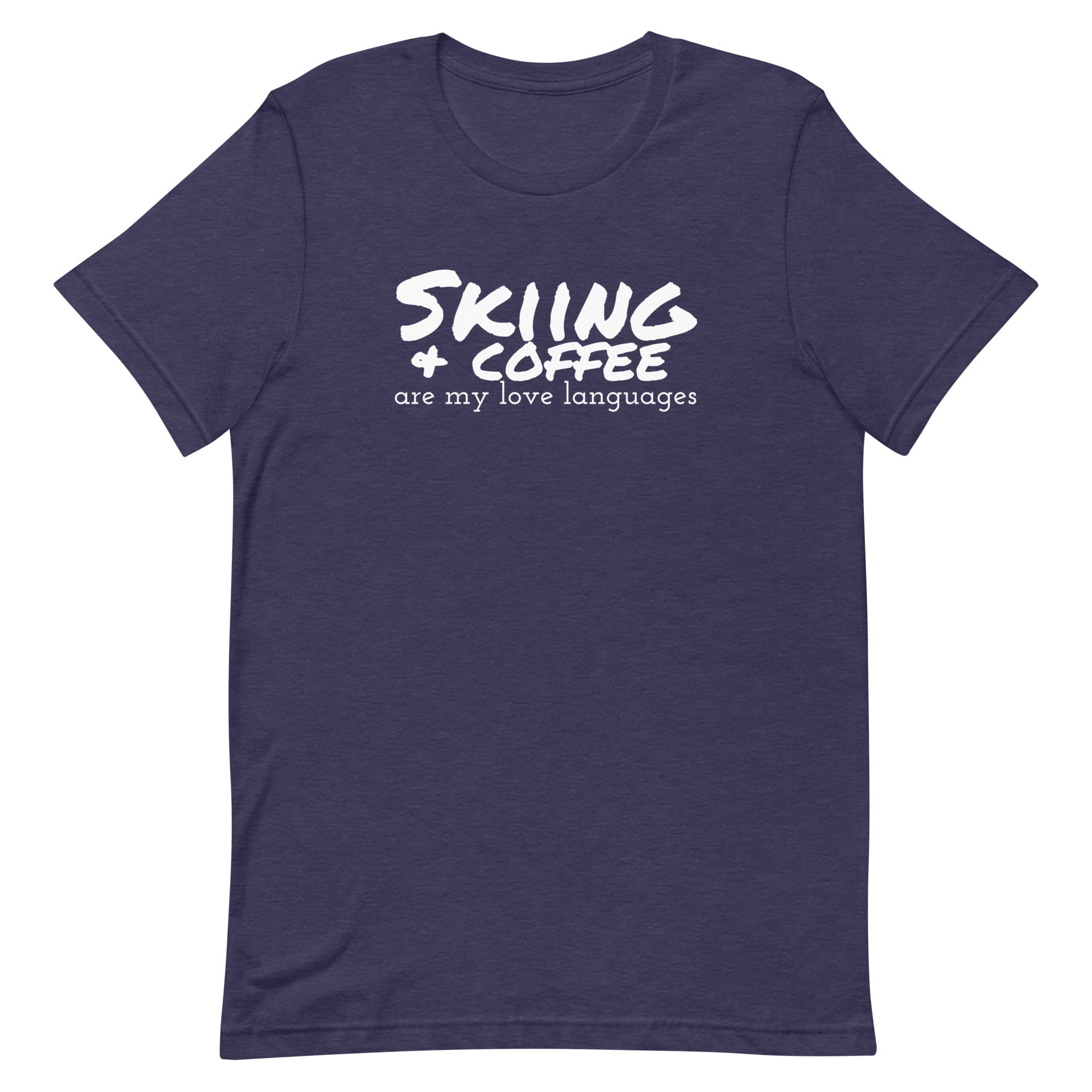 Unisex t-shirt (Skiing & Coffee: Love Languages)