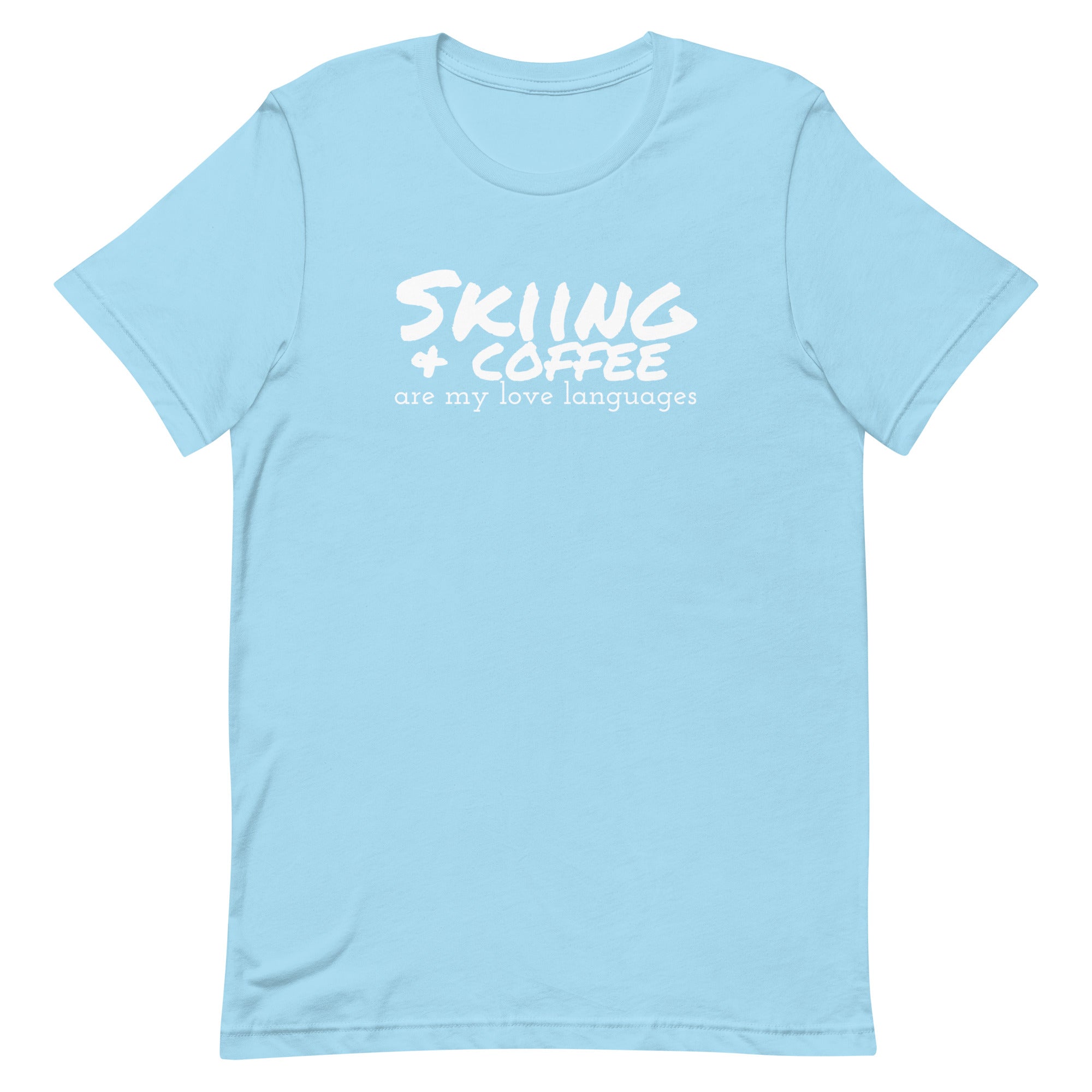 Unisex t-shirt (Skiing & Coffee: Love Languages)