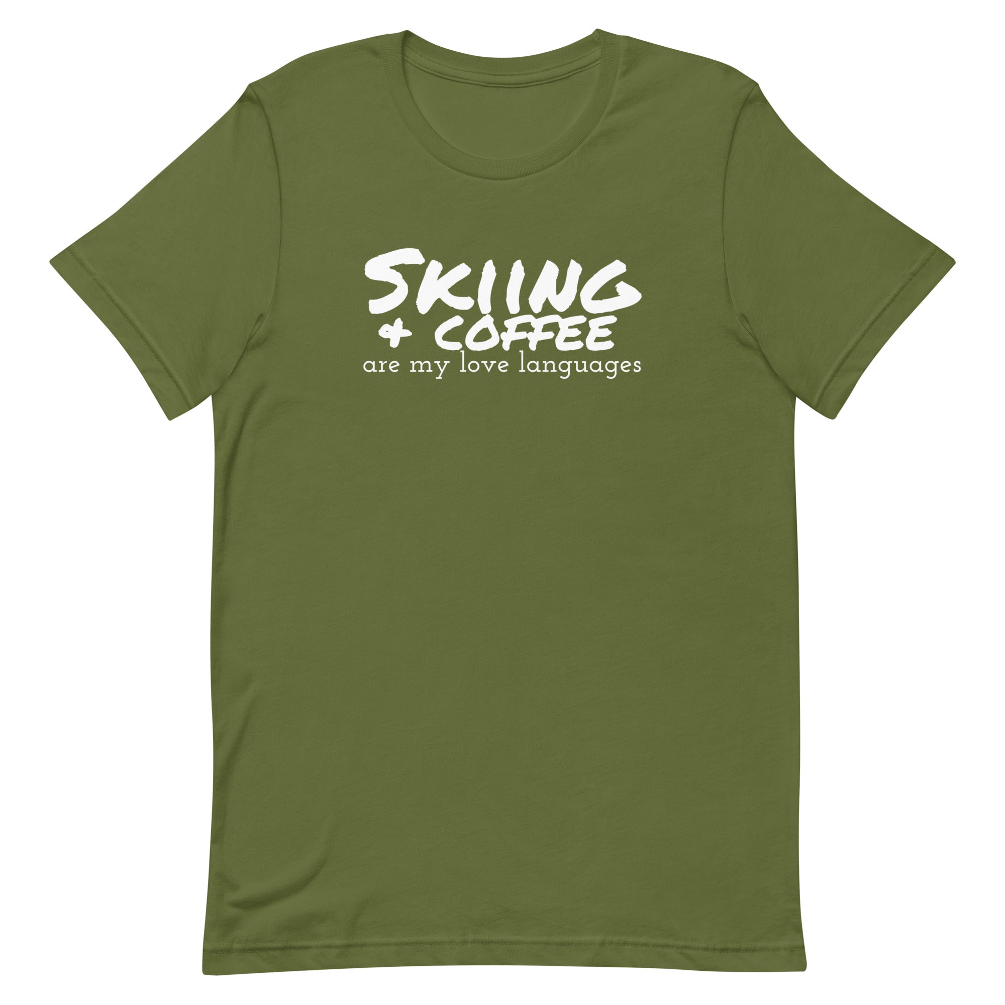 Unisex t-shirt (Skiing & Coffee: Love Languages)