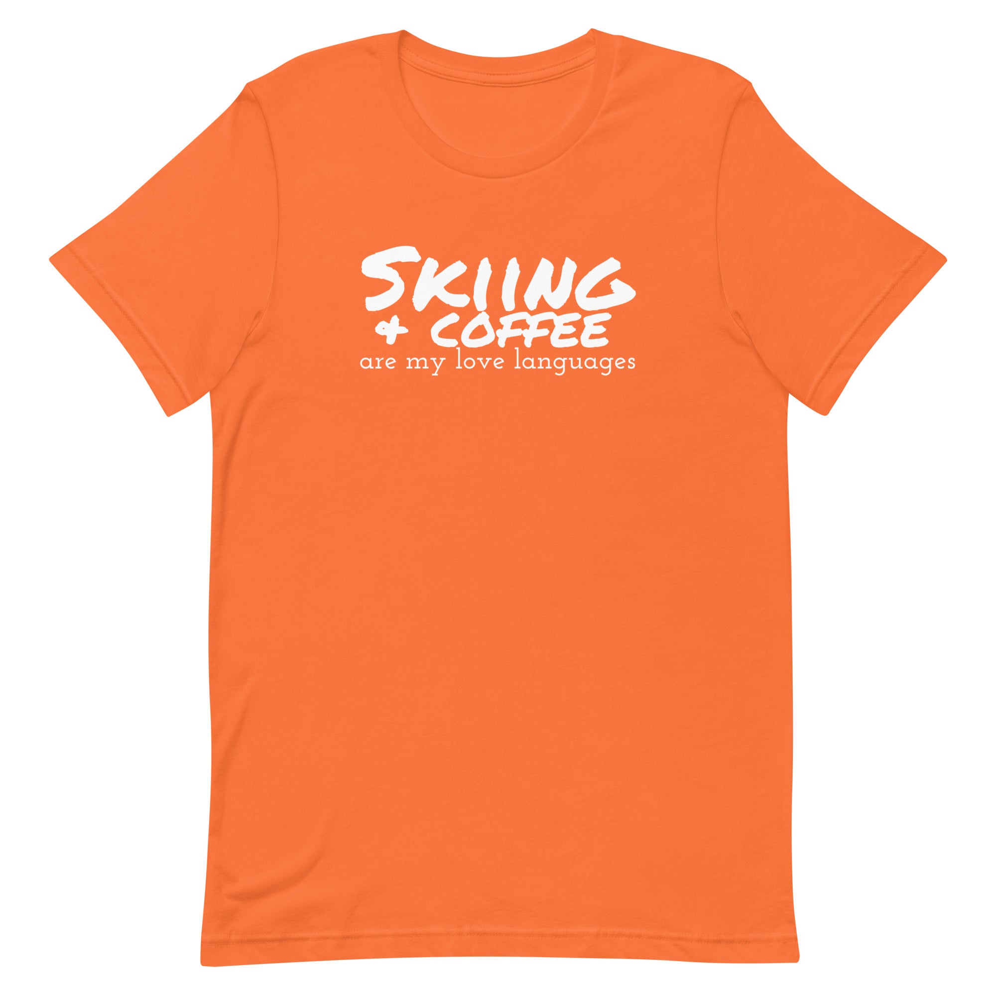Unisex t-shirt (Skiing & Coffee: Love Languages)