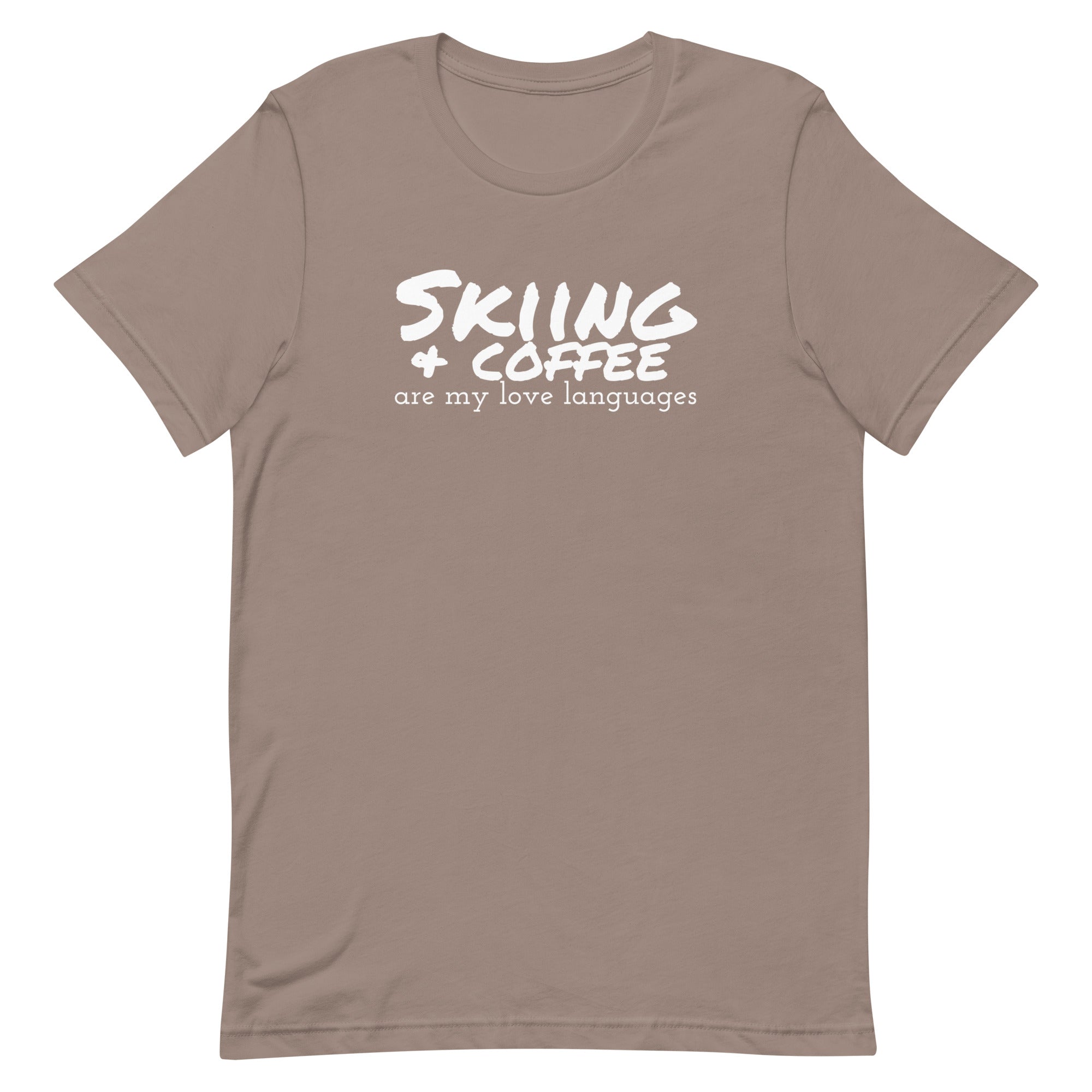 Unisex t-shirt (Skiing & Coffee: Love Languages)
