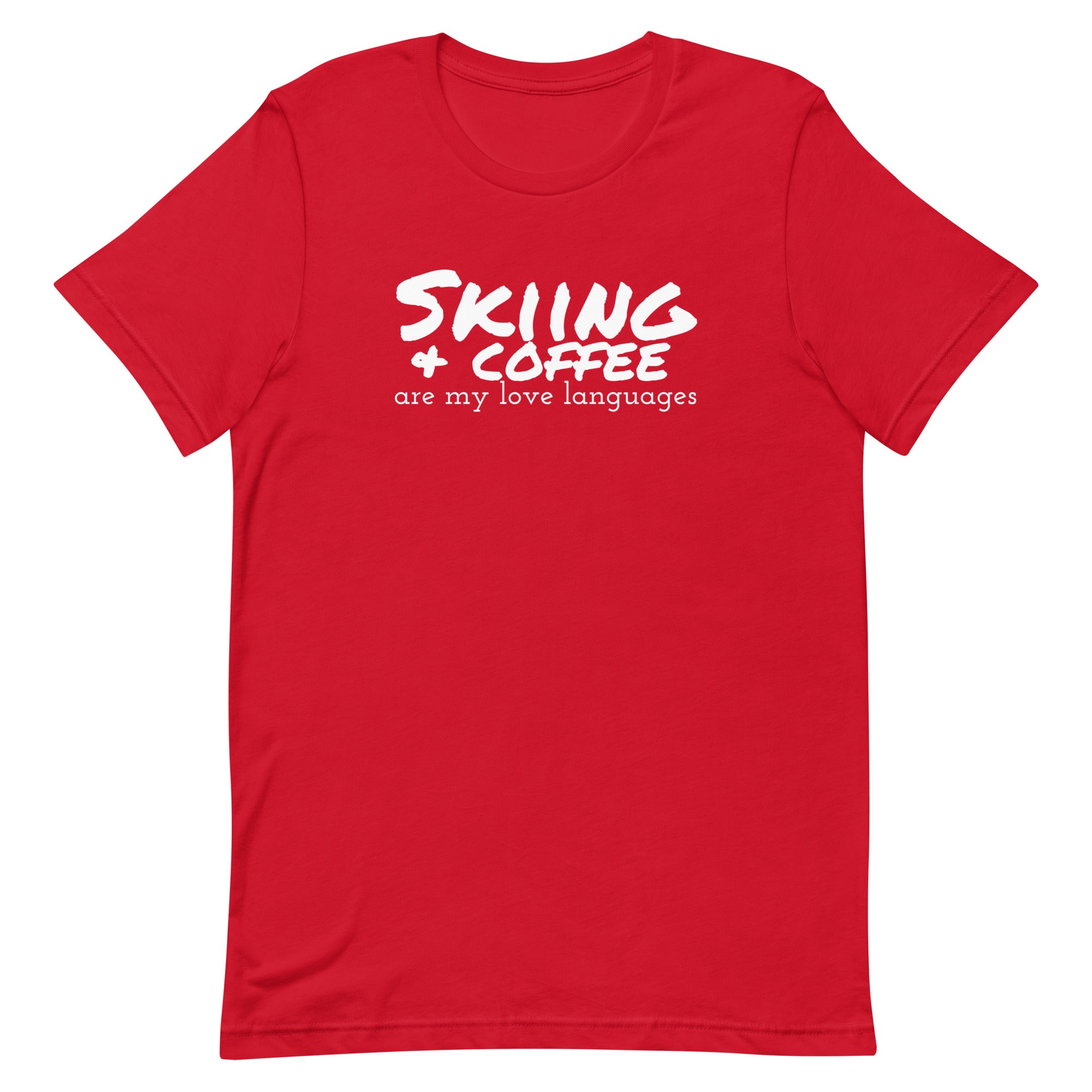 Unisex t-shirt (Skiing & Coffee: Love Languages)