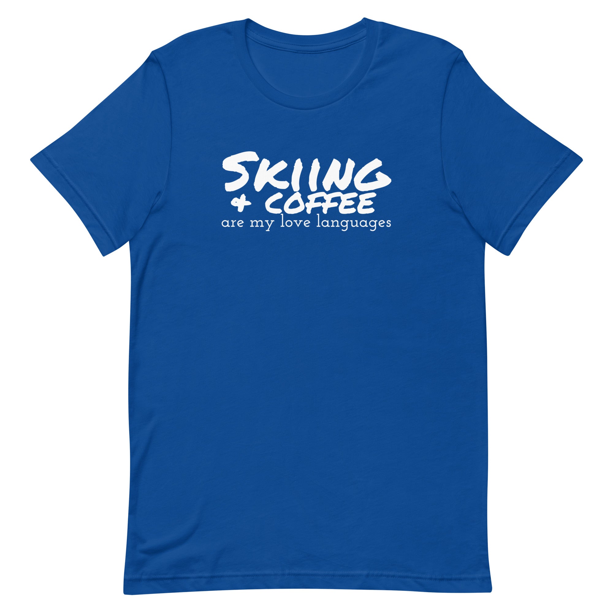 Unisex t-shirt (Skiing & Coffee: Love Languages)