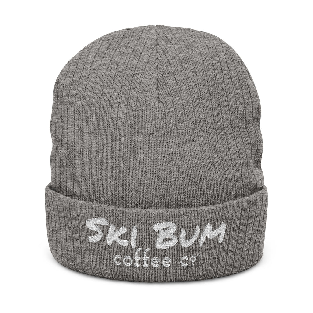 Ski Bum Embroidered Ribbed Knit Beanie – Cozy Winter Ski Hat