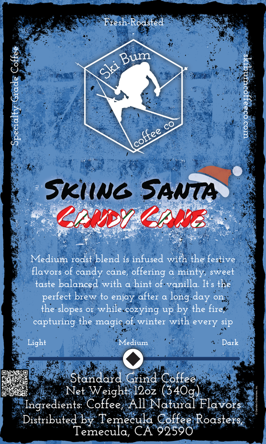 Skiing Santa Candy Cane