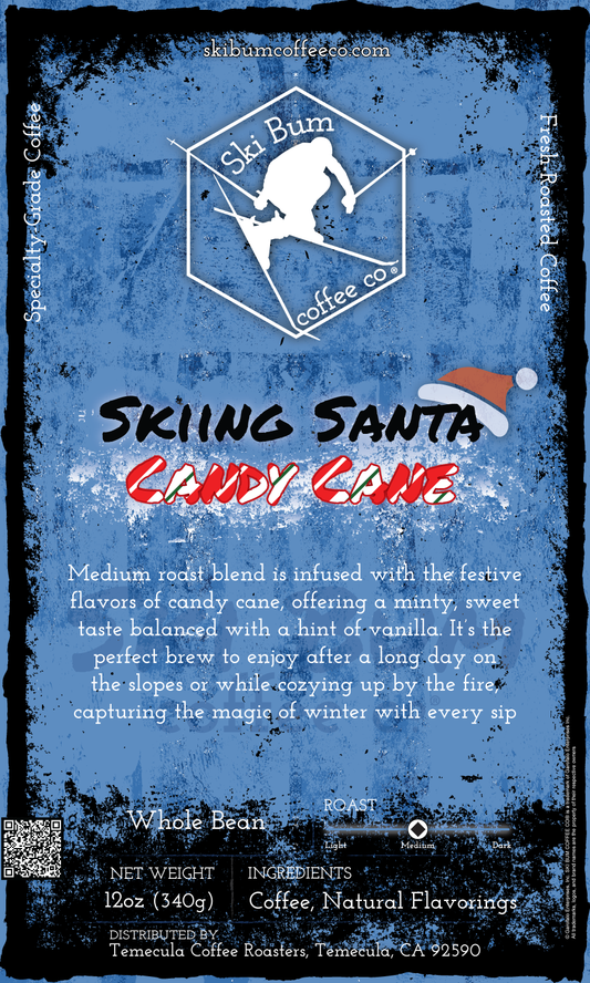 Skiing Santa Candy Cane