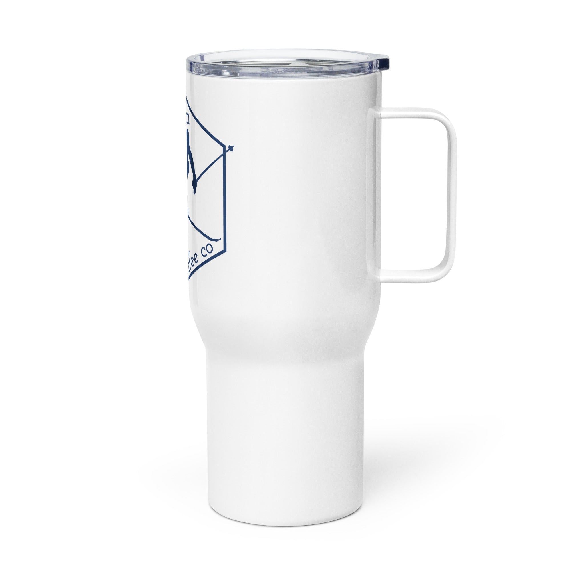 Travel mug with a handle