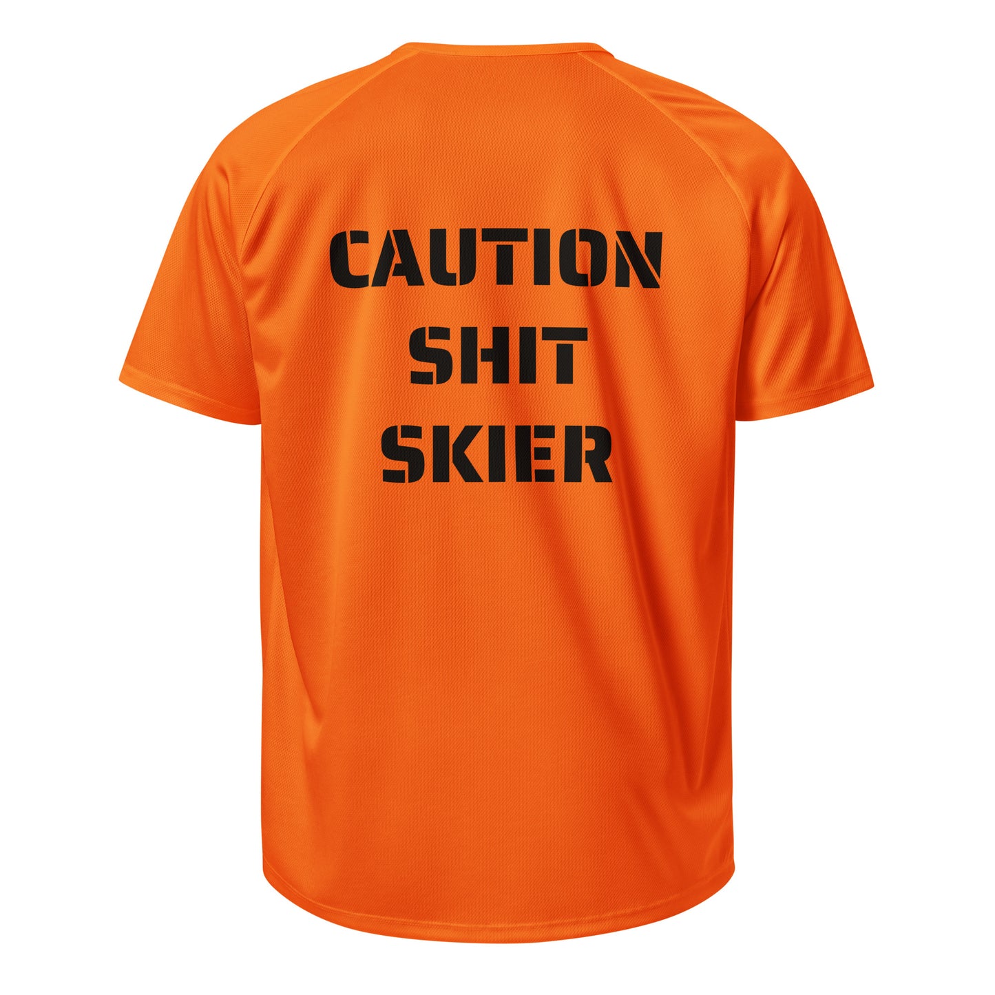 Unisex sports jersey (Caution Shit Skier)