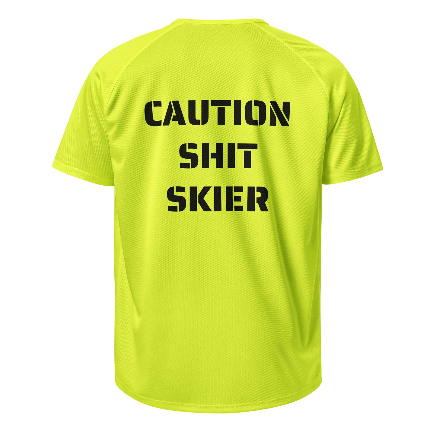 Unisex sports jersey (Caution Shit Skier)